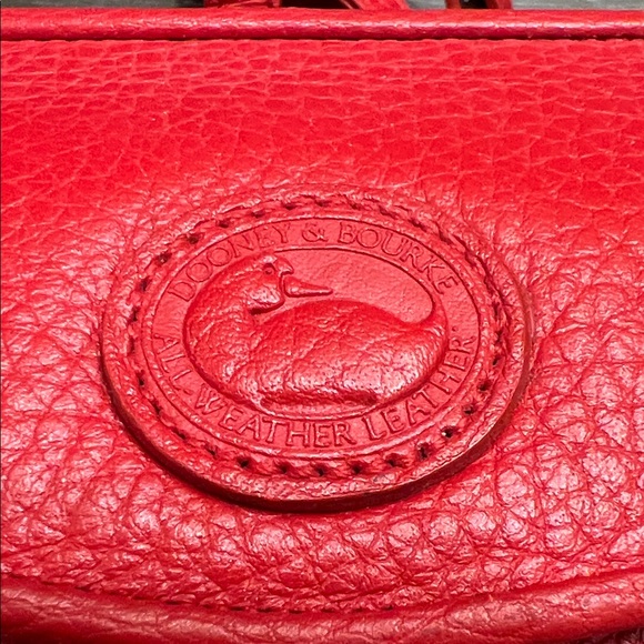 Vintage 90s Dooney & Burke Red AWL Leather Crossbody Belt Bag - Picture 6 of 7